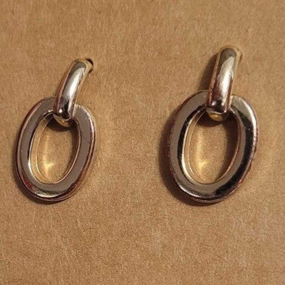 Vintage Thick Oval Earrings - image 4