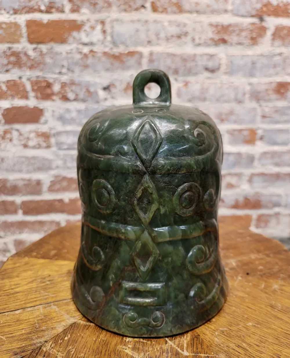 Chinese Antique Hand carved Jade Bell - image 2