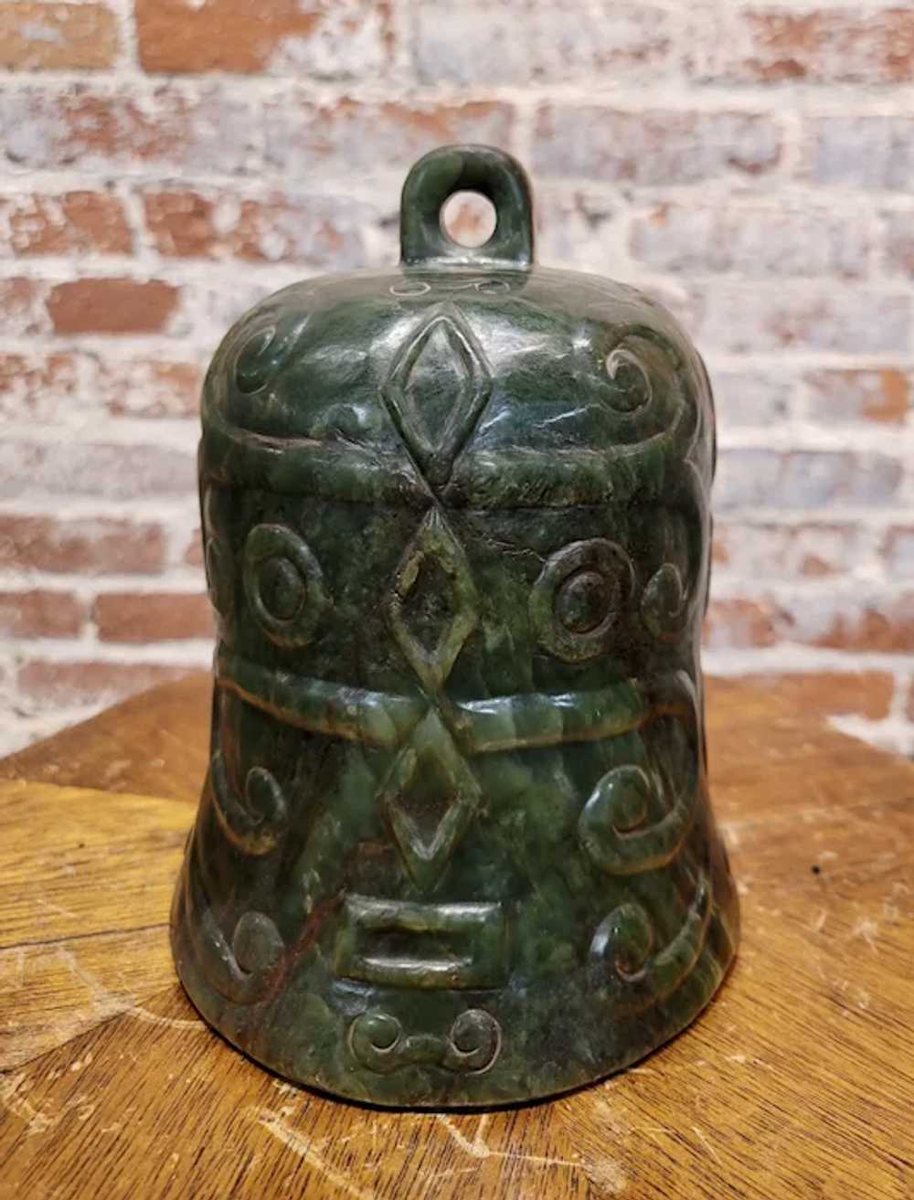 Chinese Antique Hand carved Jade Bell - image 3