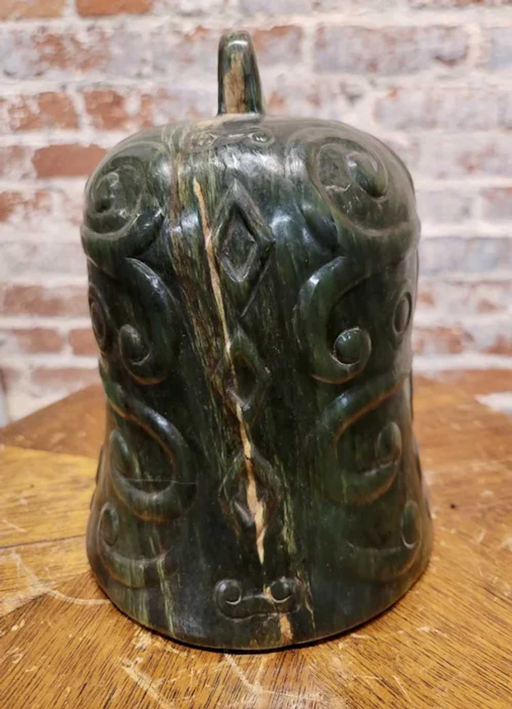 Chinese Antique Hand carved Jade Bell - image 4