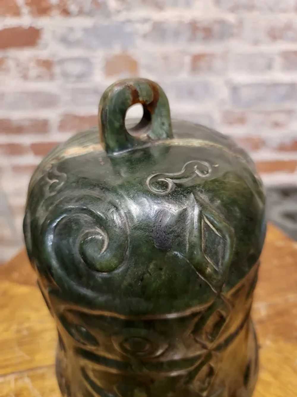Chinese Antique Hand carved Jade Bell - image 5