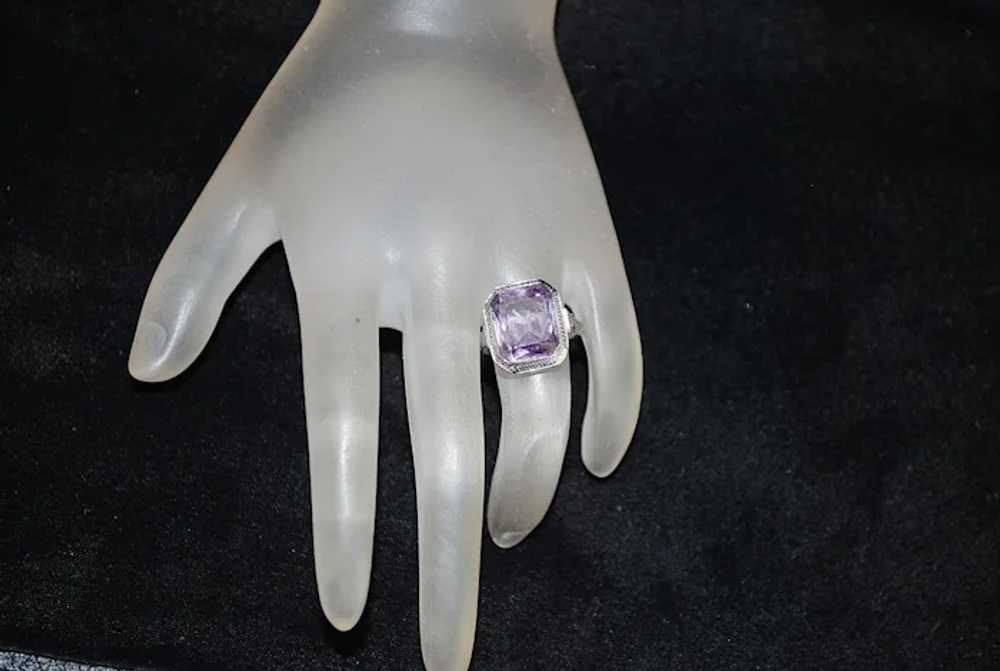 14K w/g Filigree Amethyst Ring - 1910 - image 3