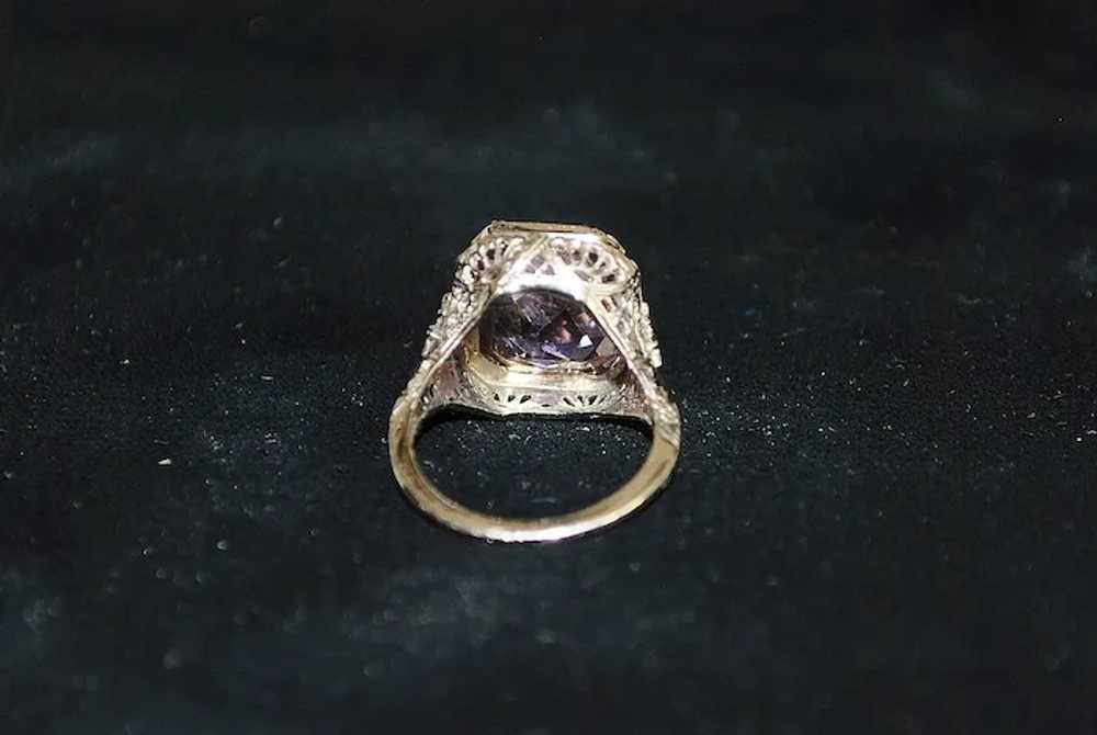 14K w/g Filigree Amethyst Ring - 1910 - image 5