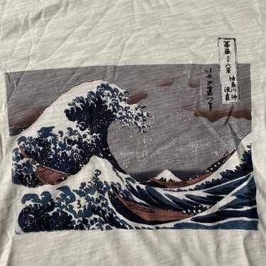 PATAGONIA Hiroshige North Sea White Shirt Japanese Woodblock Hokusai Wave -  S