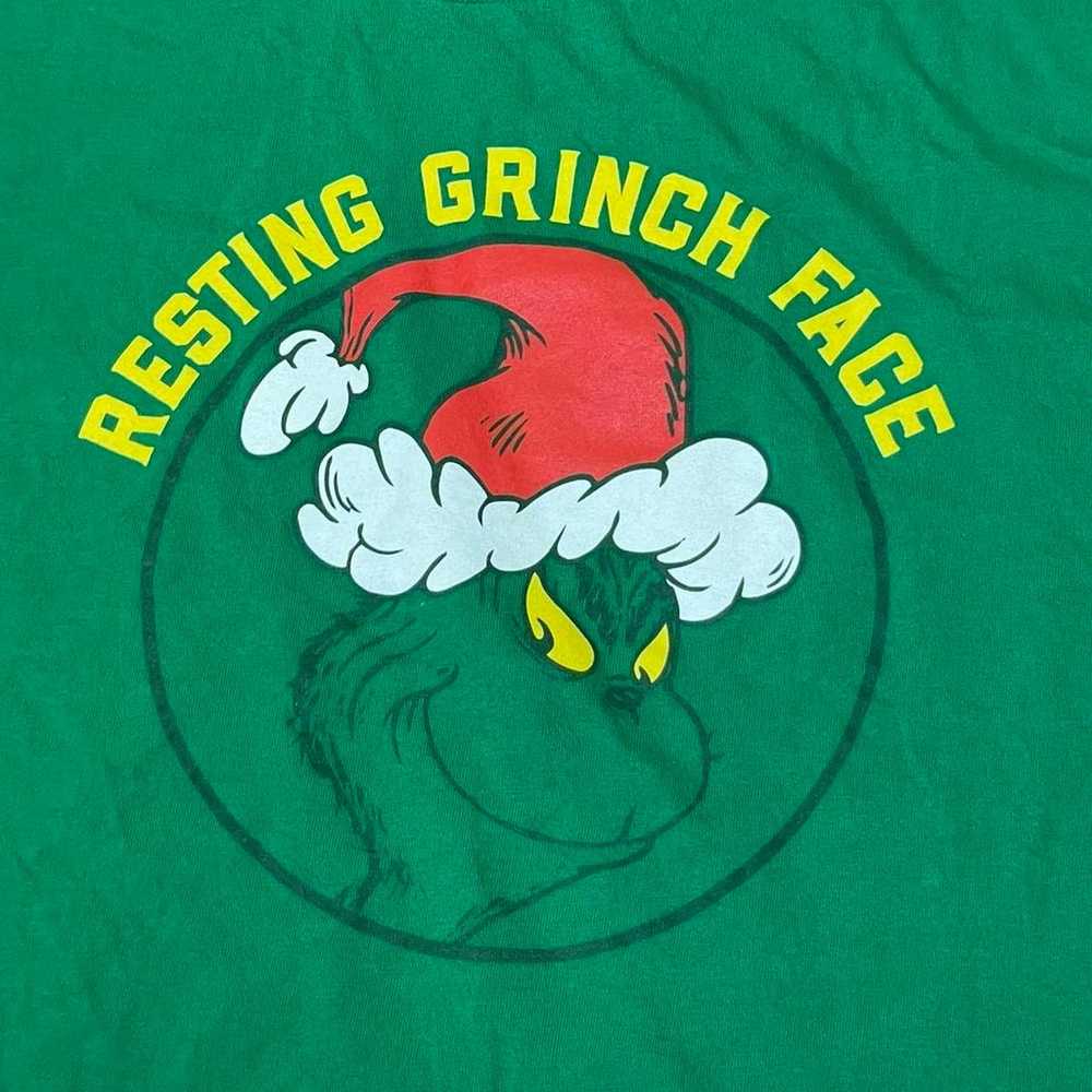 Resting grinch face green graphic t-shirt Christm… - image 2