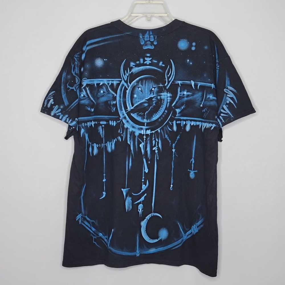 Liquid Blue Mens Large Wolf T Shirt Galaxy Full G… - image 2