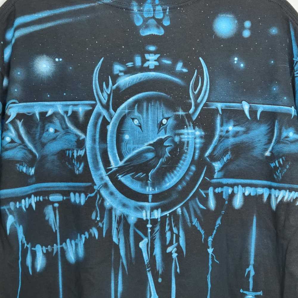 Liquid Blue Mens Large Wolf T Shirt Galaxy Full G… - image 3