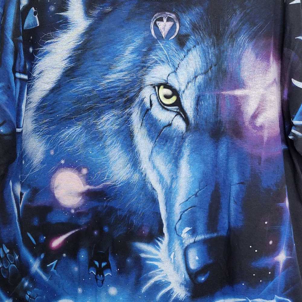 Liquid Blue Mens Large Wolf T Shirt Galaxy Full G… - image 4