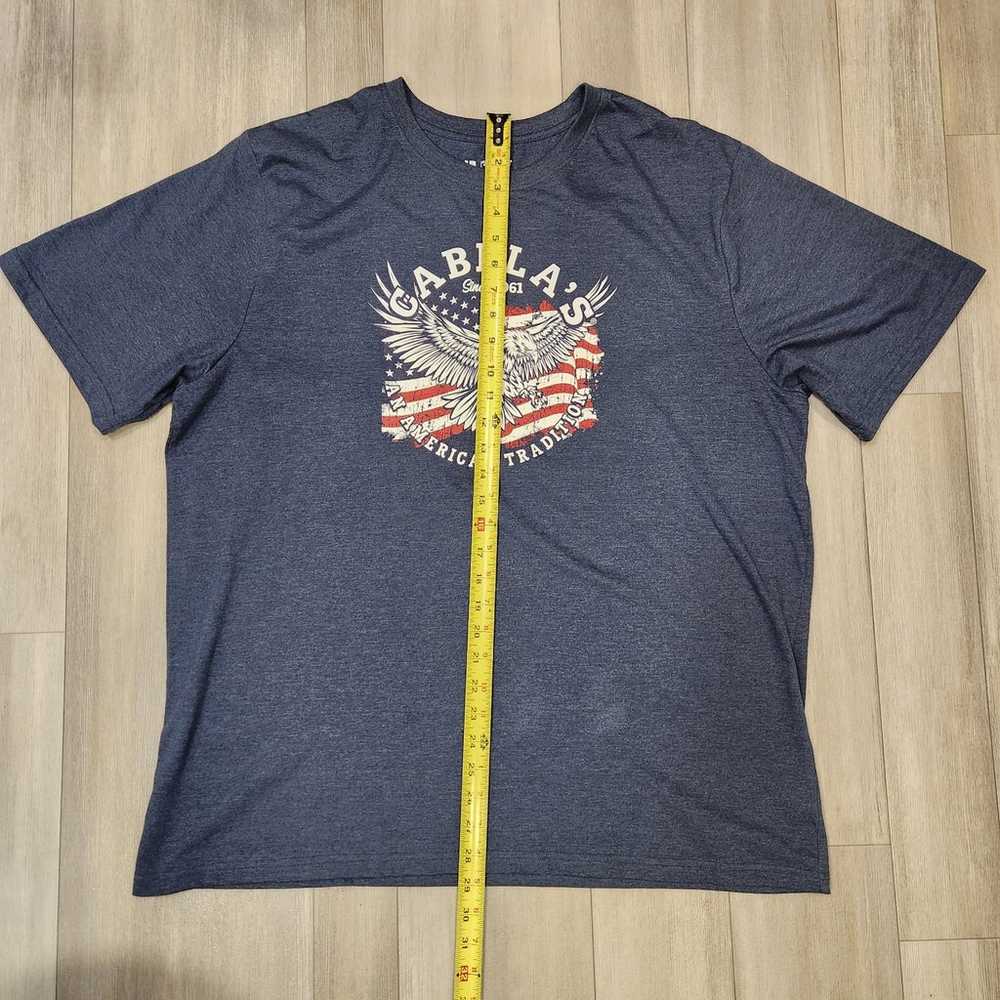 Cabelas tshirt XL men's blue graphic print USA am… - image 10