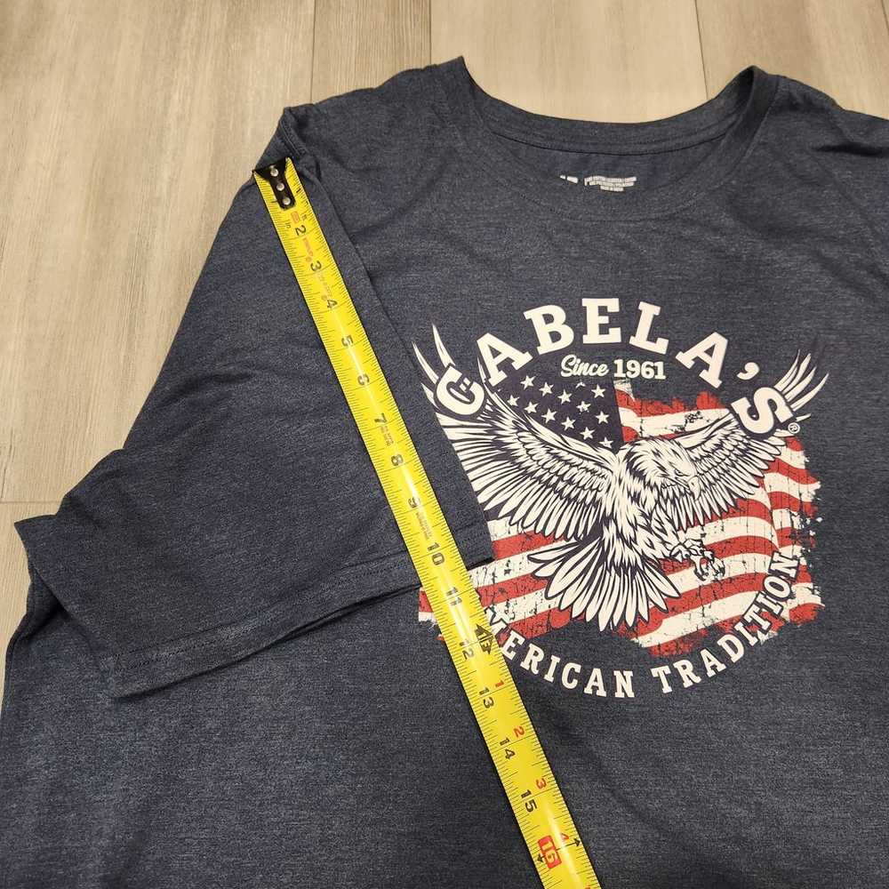 Cabelas tshirt XL men's blue graphic print USA am… - image 11