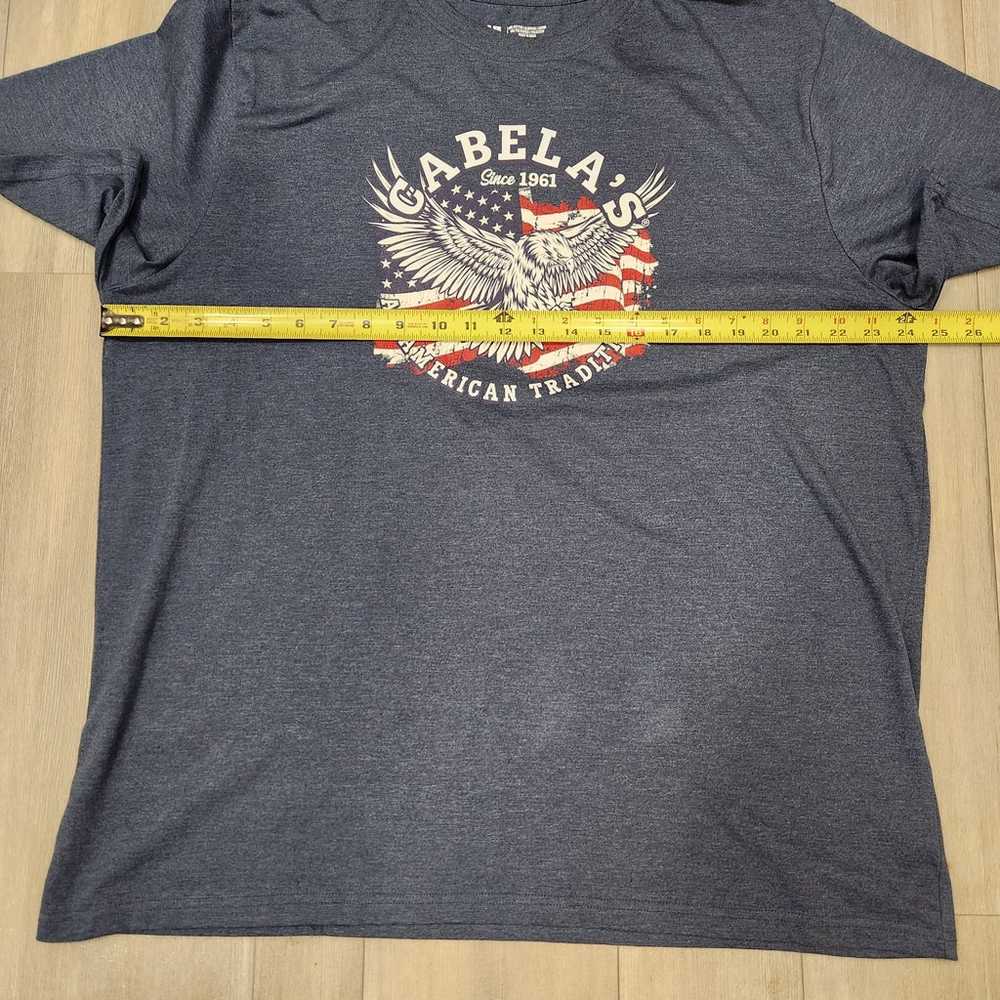 Cabelas tshirt XL men's blue graphic print USA am… - image 9