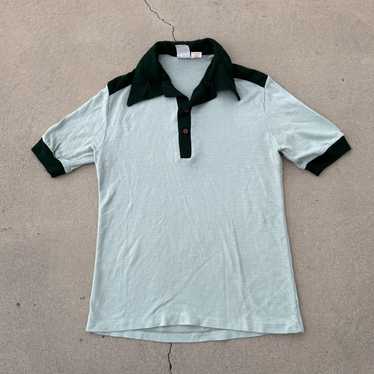 Vintage 70s Vintage Alfie Green Acrylic Knit Polo - image 1