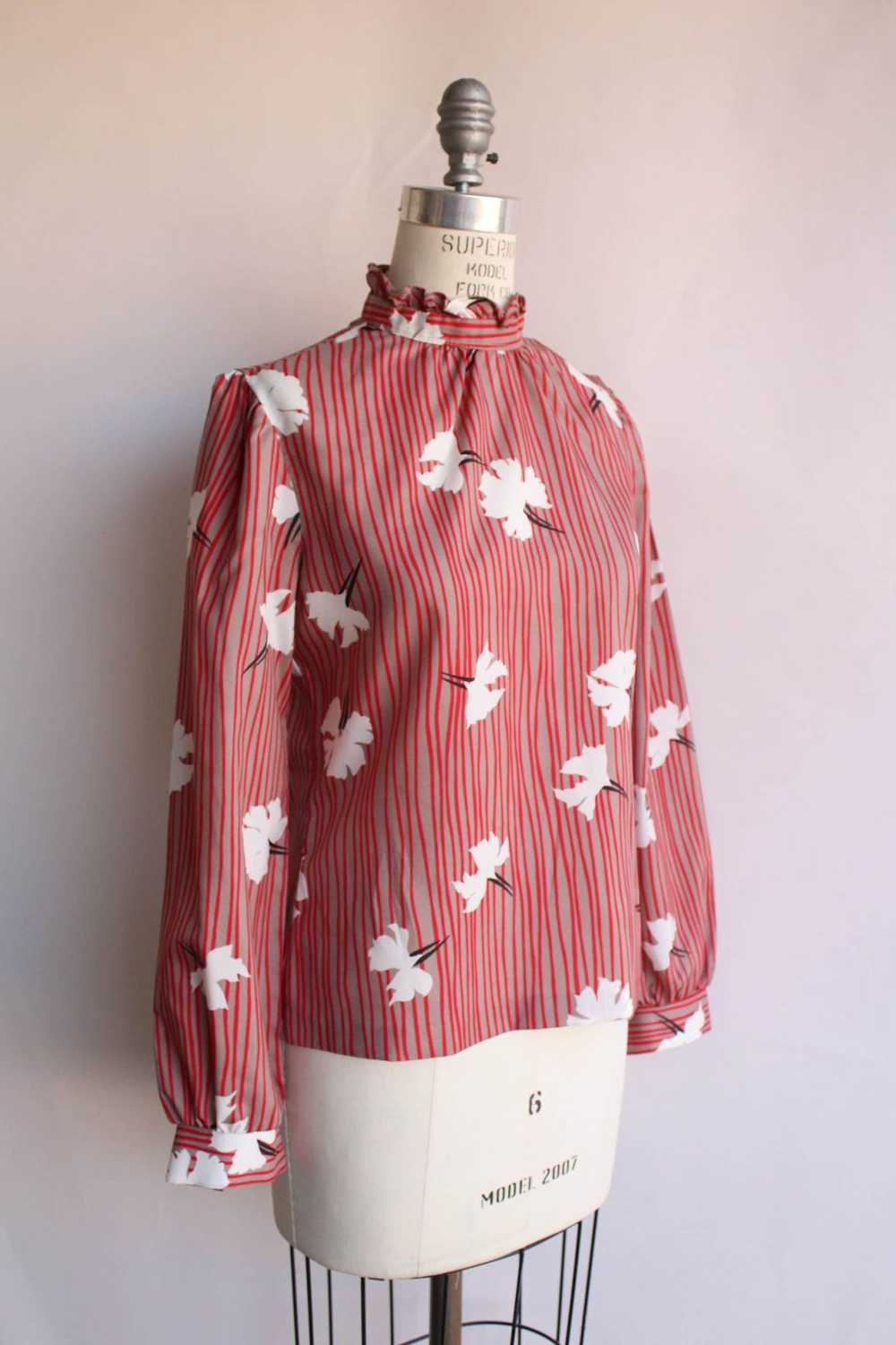 Vintage Vintage 1980s Blouse, Russ Petities Red a… - image 6