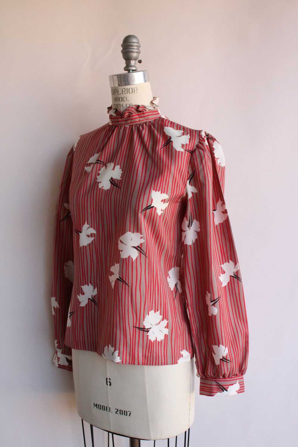 Vintage Vintage 1980s Blouse, Russ Petities Red a… - image 8