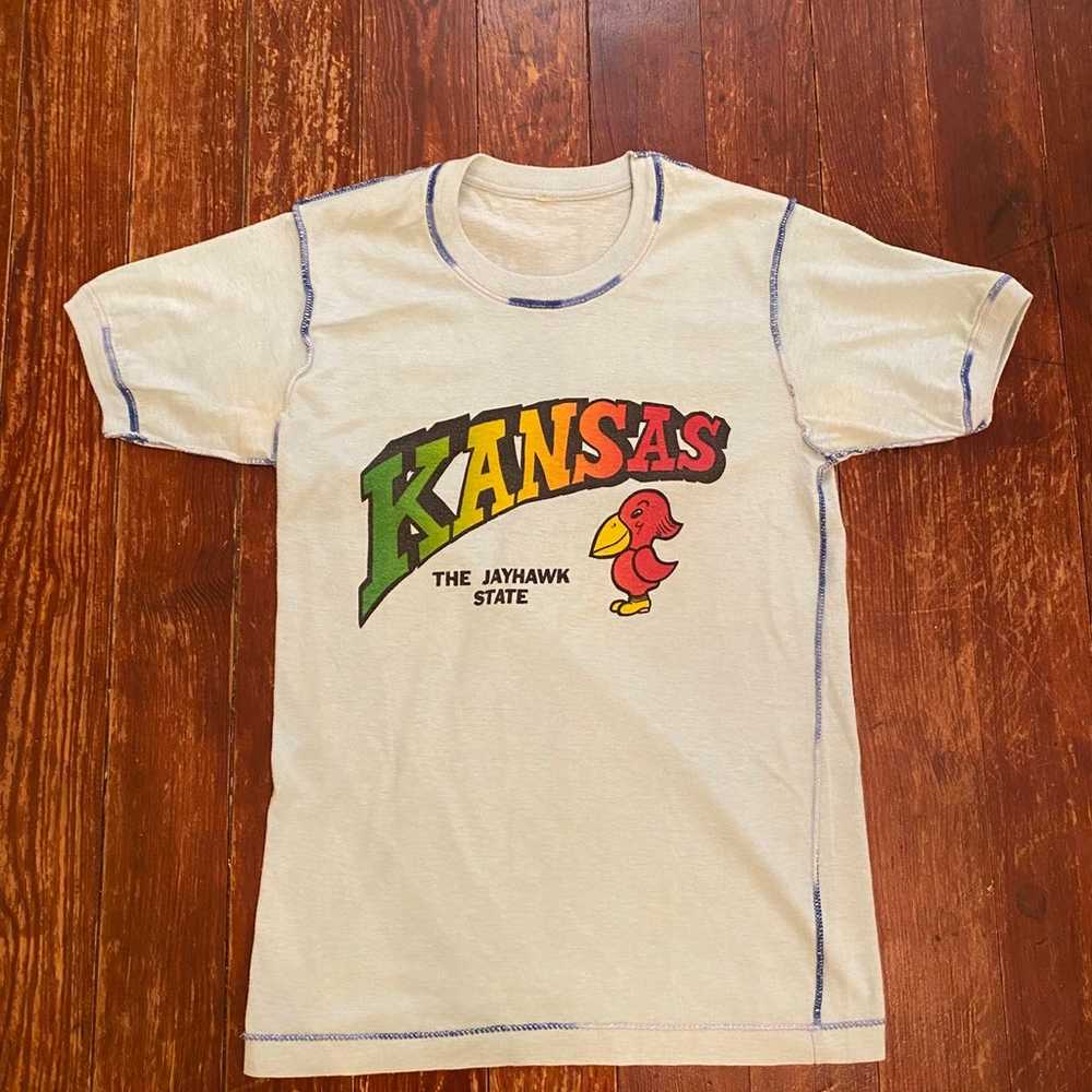 80s Kansas The Jayhawk State T Shirt - image 1