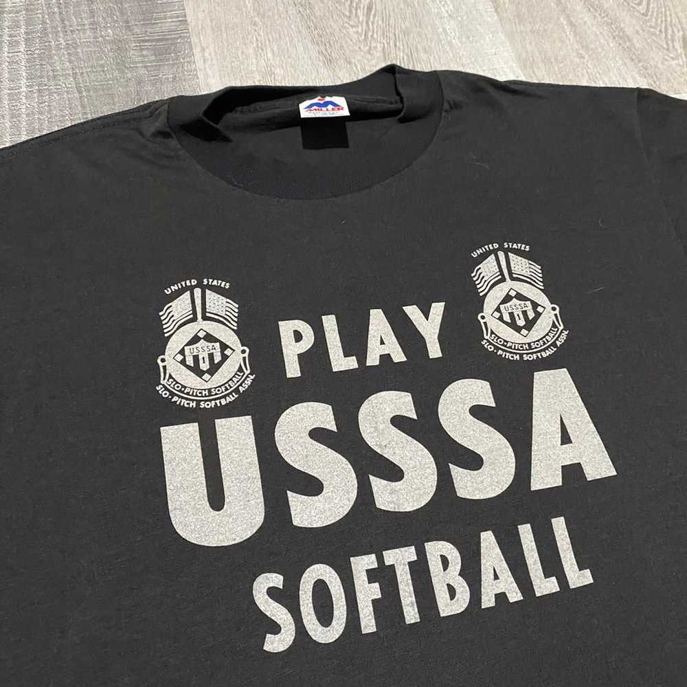 Vintage Miller Play U.S.S.S.A Softball Black/Whit… - image 2