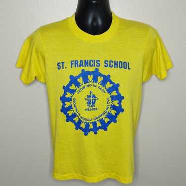 VTG 80s St. Francis School Austin Medium T-shirt … - image 1