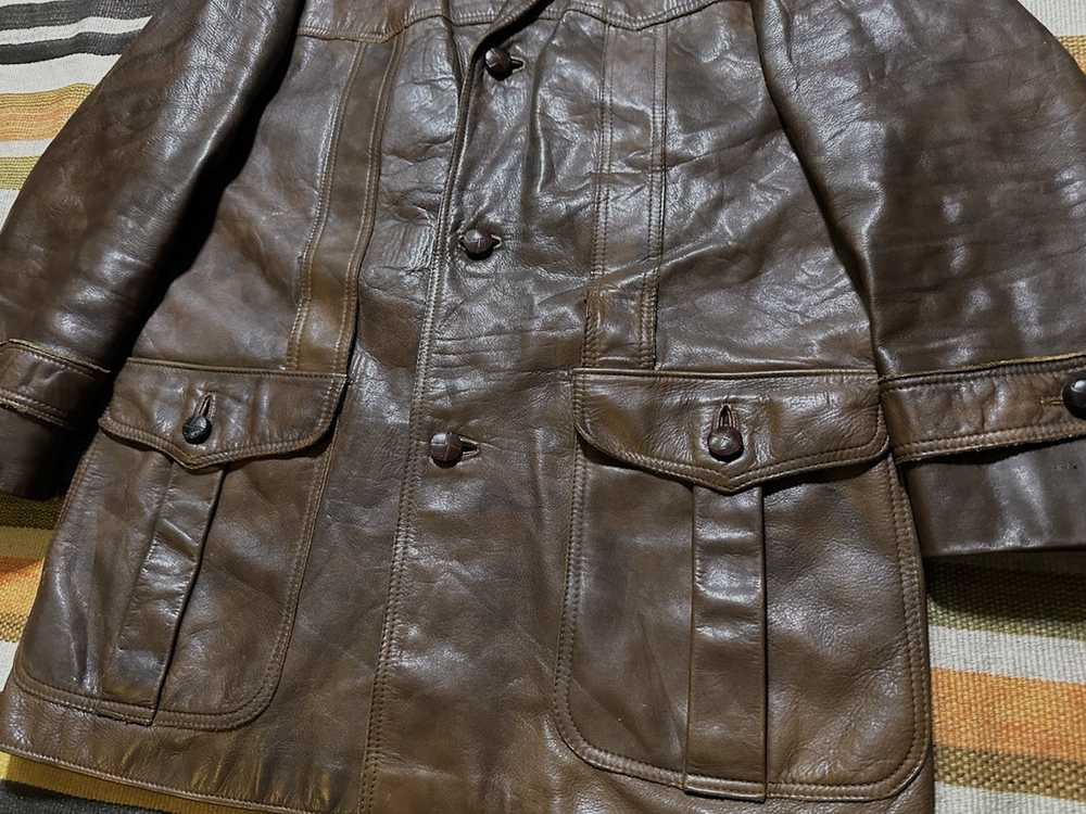 Leather Jacket × Vintage Vintage 60s Swedish Deer… - image 3