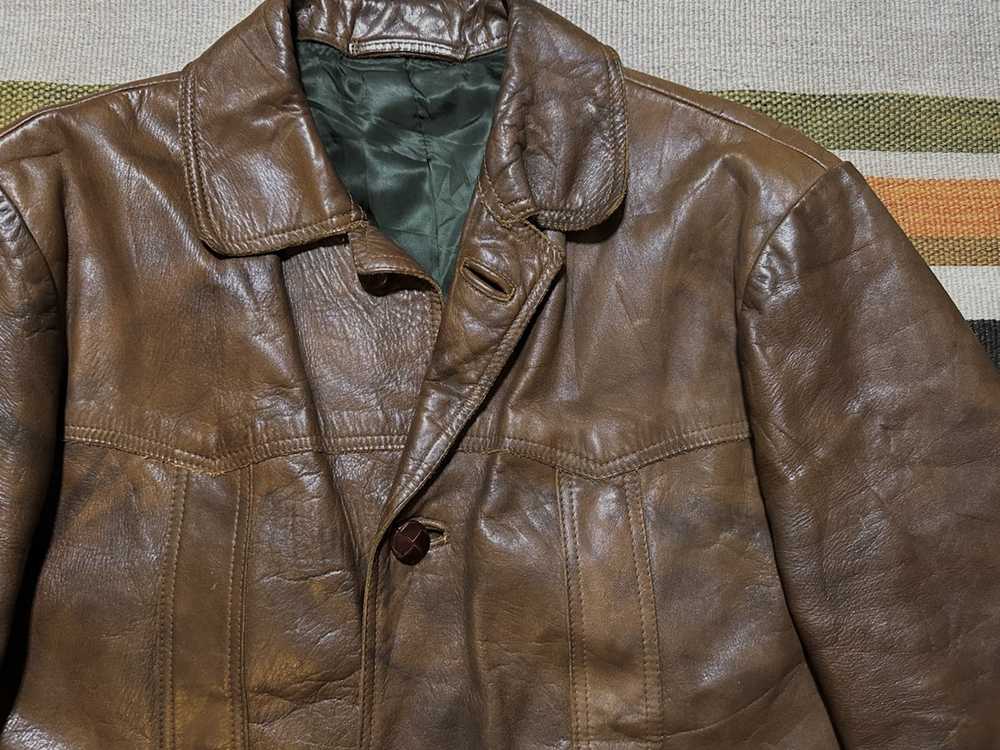Leather Jacket × Vintage Vintage 60s Swedish Deer… - image 4