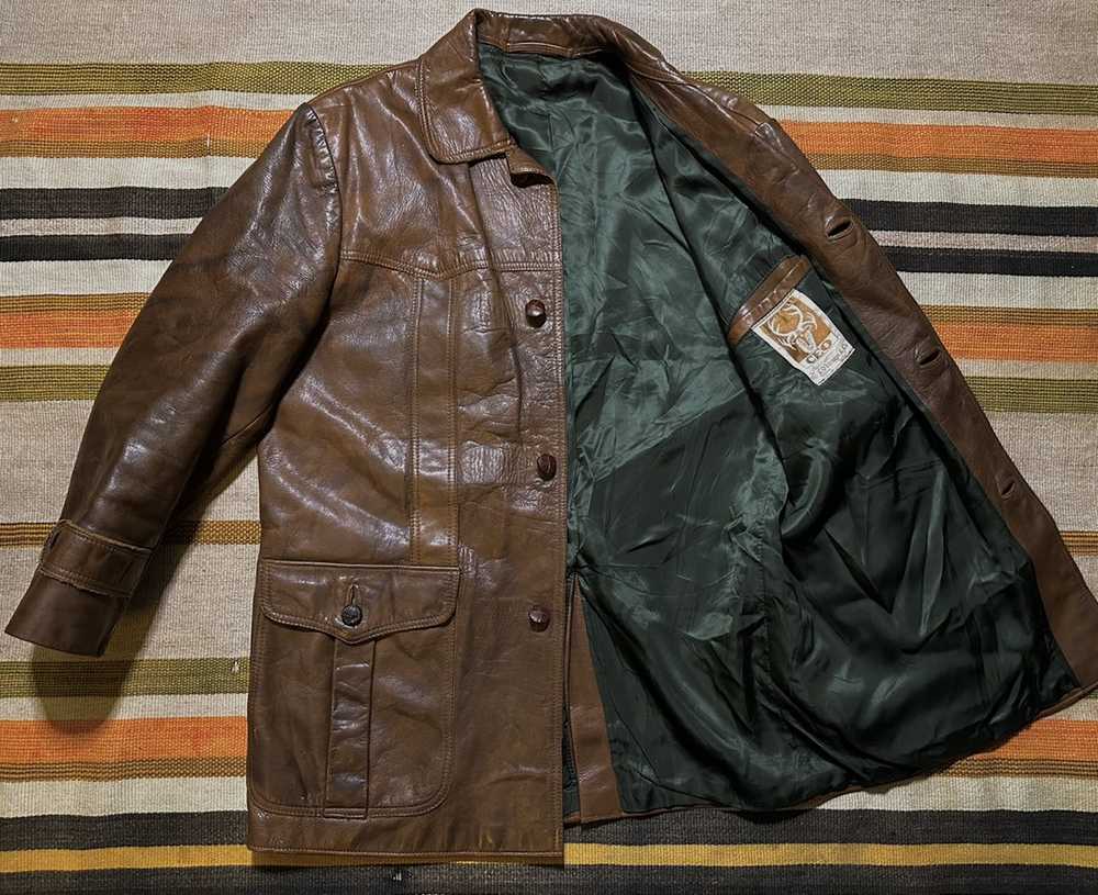 Leather Jacket × Vintage Vintage 60s Swedish Deer… - image 6