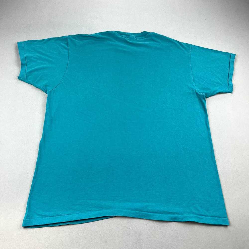 Vintage Turquoise Blue Pocket T-Shirt Adult Large… - image 4
