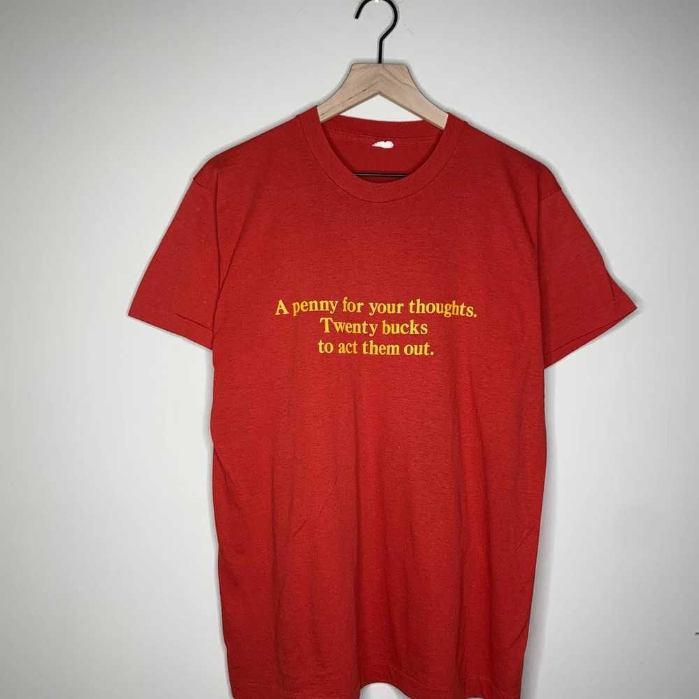 Vintage 80's Humor Tee Shirt Sz L EUC - image 2