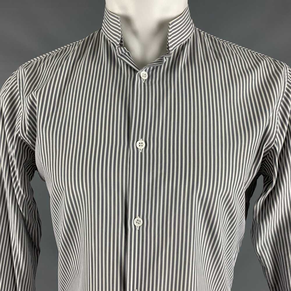 Dior Grey White Stripe Long Sleeve Shirt - image 1