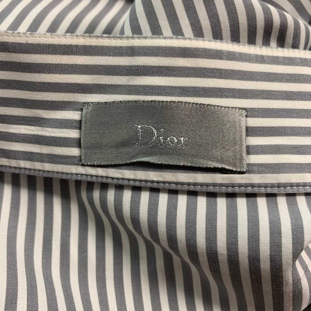 Dior Grey White Stripe Long Sleeve Shirt - image 4