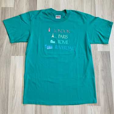 Vtg 1989 London Paris Rome Riverdale Tee