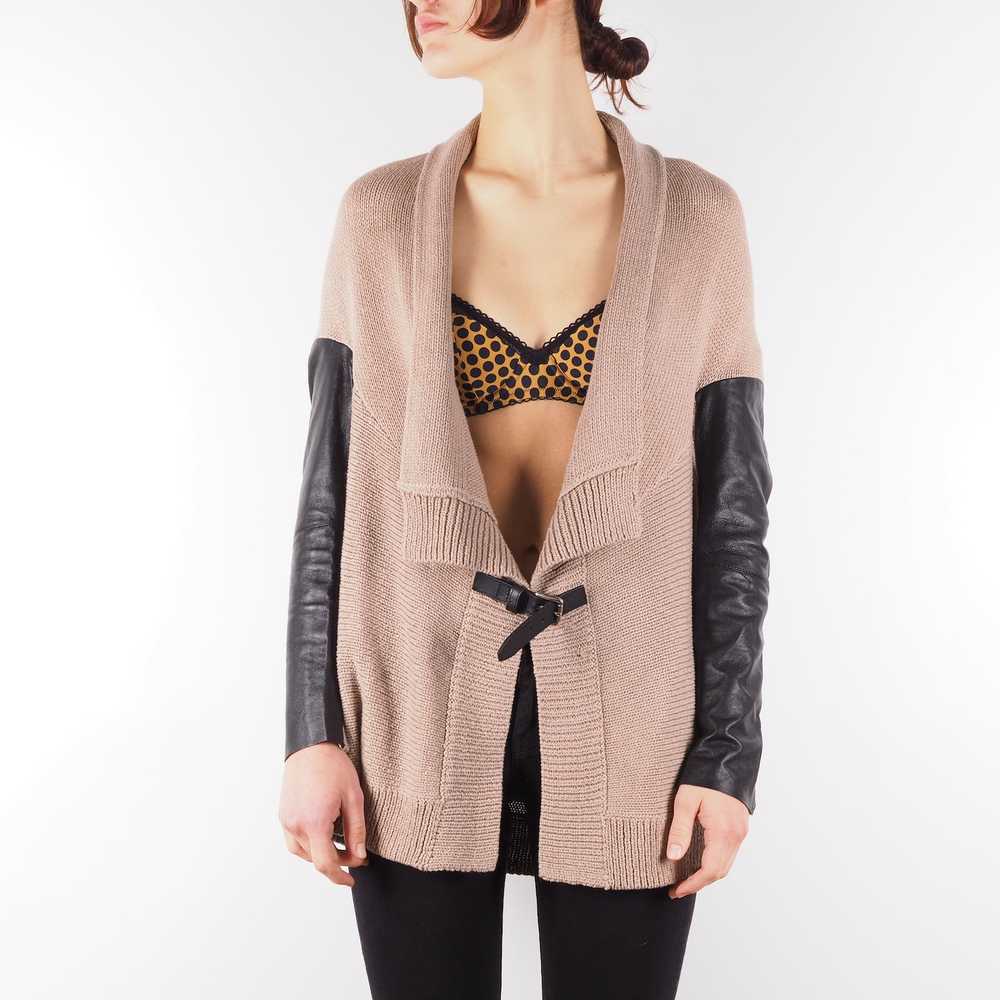 Maje Maje Alane Knit Beige Cardigan Buckle Black … - image 2