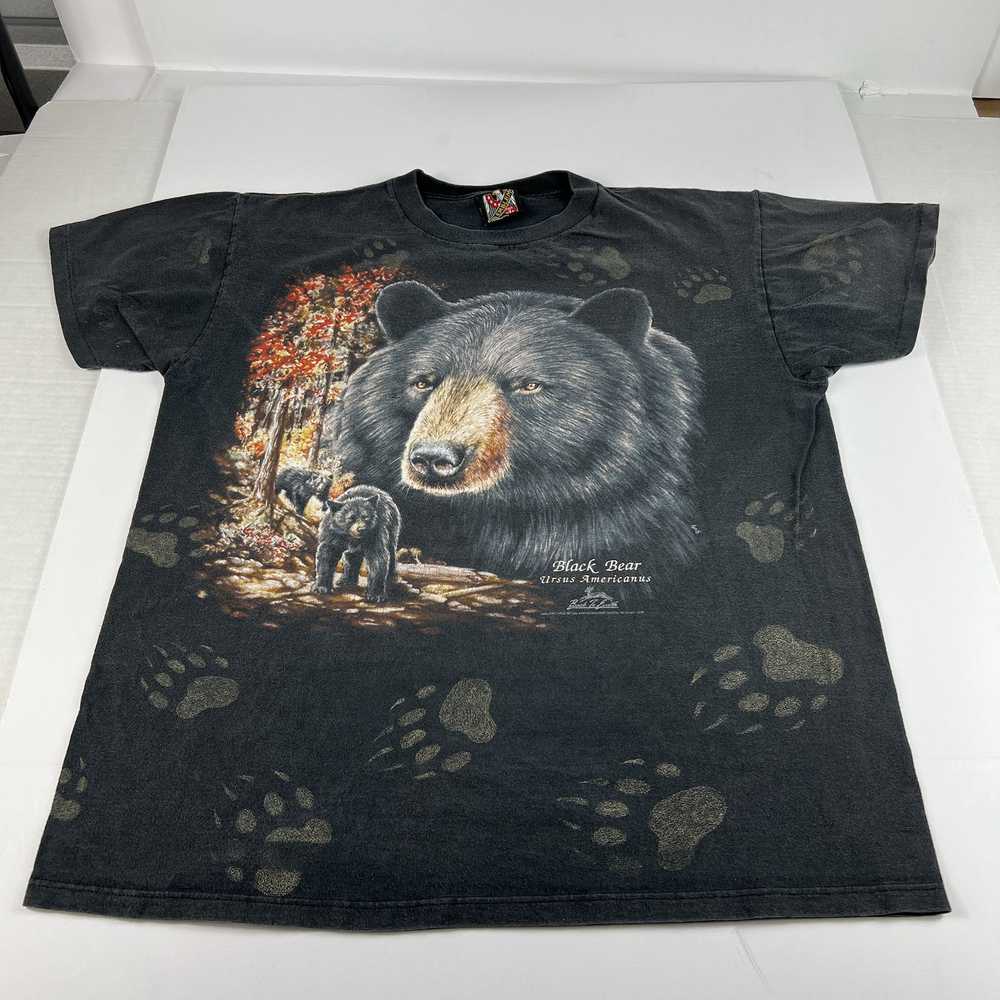 Streetwear × Vintage VTG 90s 3D Emblem Black Bear… - image 1