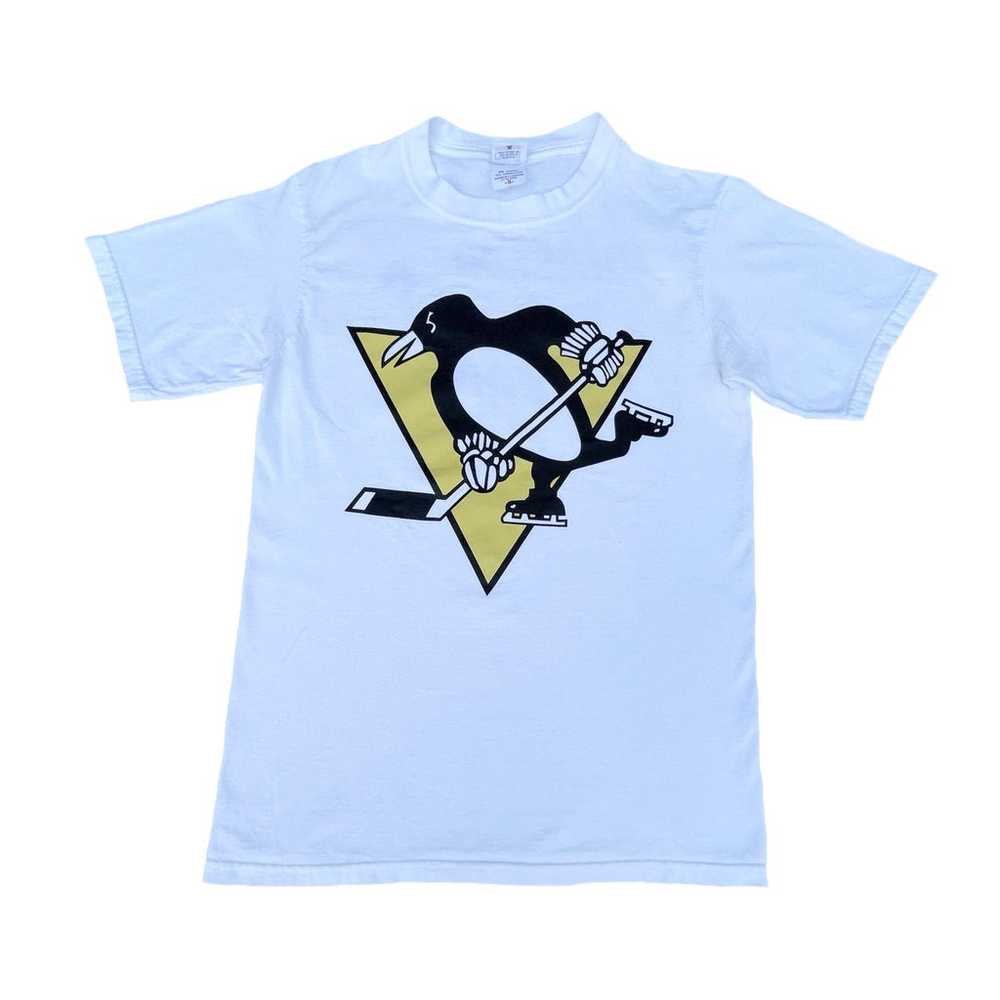 Vintage Pittsburgh Penguins Hockey White Graphic … - image 1
