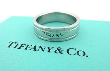 Tiffany & Co. Platinum Double Milgrain Flat Weddi… - image 1