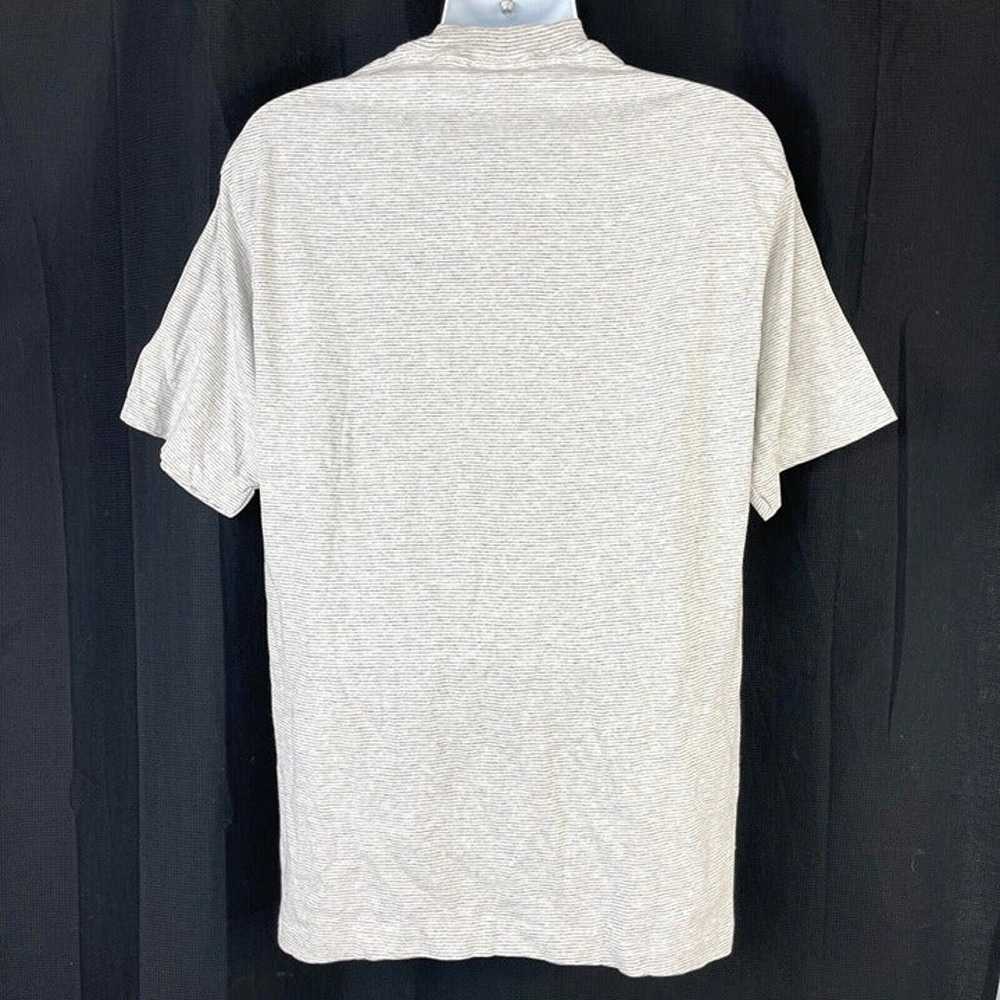 Vintage 90s Tee Jays Gray Striped L T-Shirt Large… - image 5