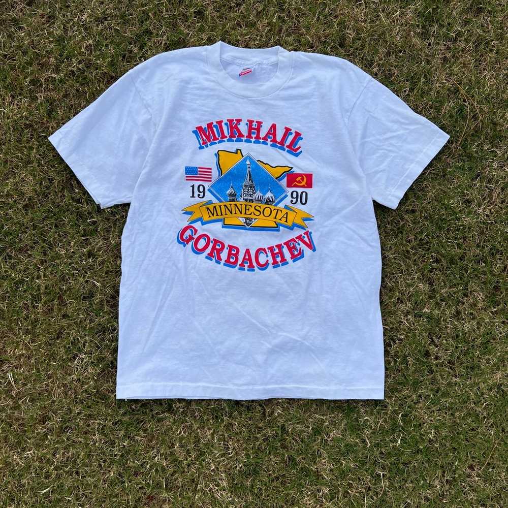 Vintage 1990 Mikhail Gorbachev T-Shirt - image 1