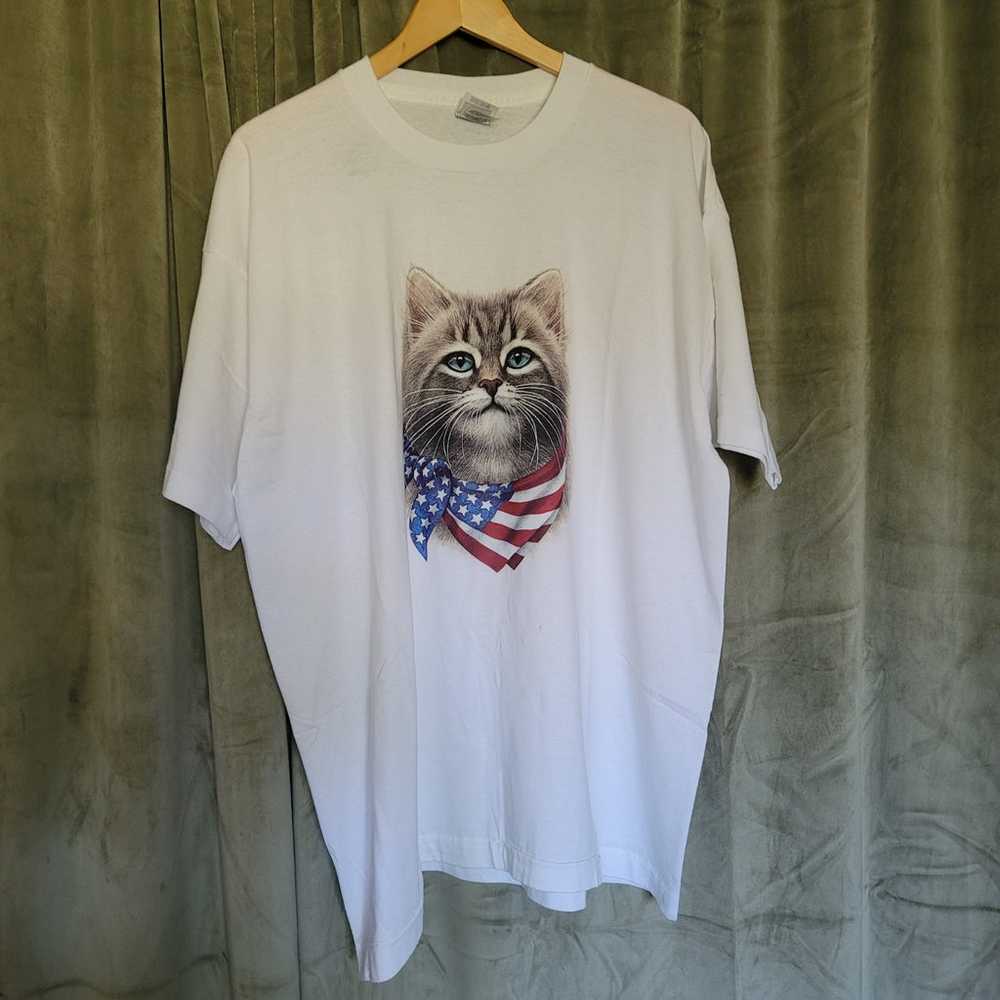 Retro Patriotic Kitty Tshirt - image 1