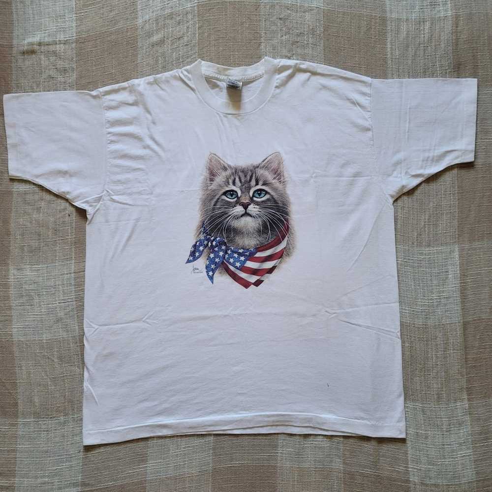 Retro Patriotic Kitty Tshirt - image 2