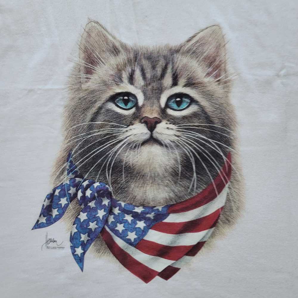 Retro Patriotic Kitty Tshirt - image 3