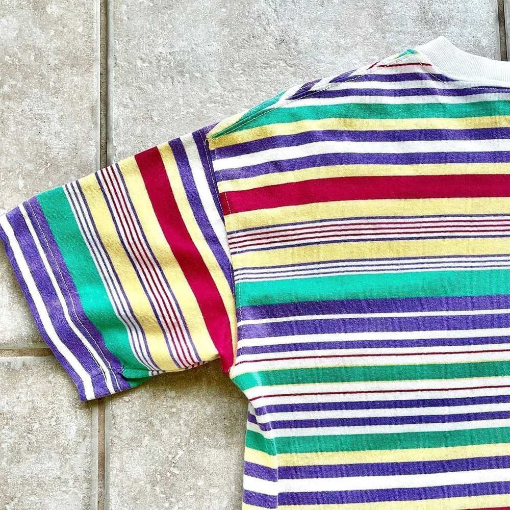 Vintage GOTCHA 90s Striped Cotton Short Sleeve Sh… - image 10