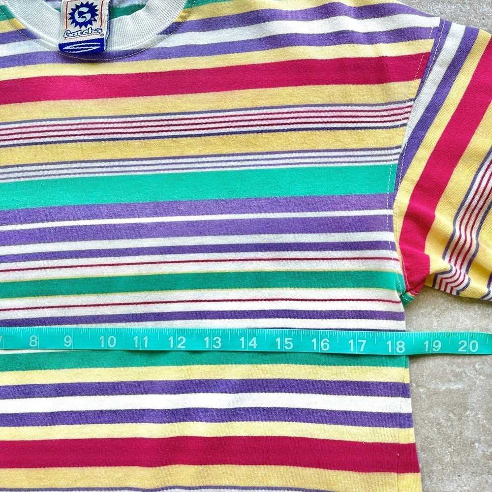 Vintage GOTCHA 90s Striped Cotton Short Sleeve Sh… - image 12
