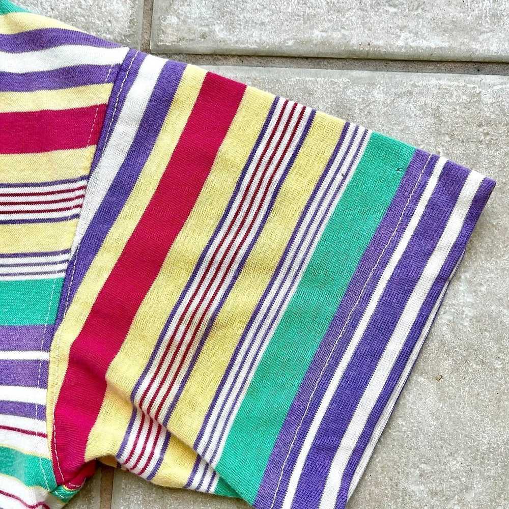 Vintage GOTCHA 90s Striped Cotton Short Sleeve Sh… - image 7