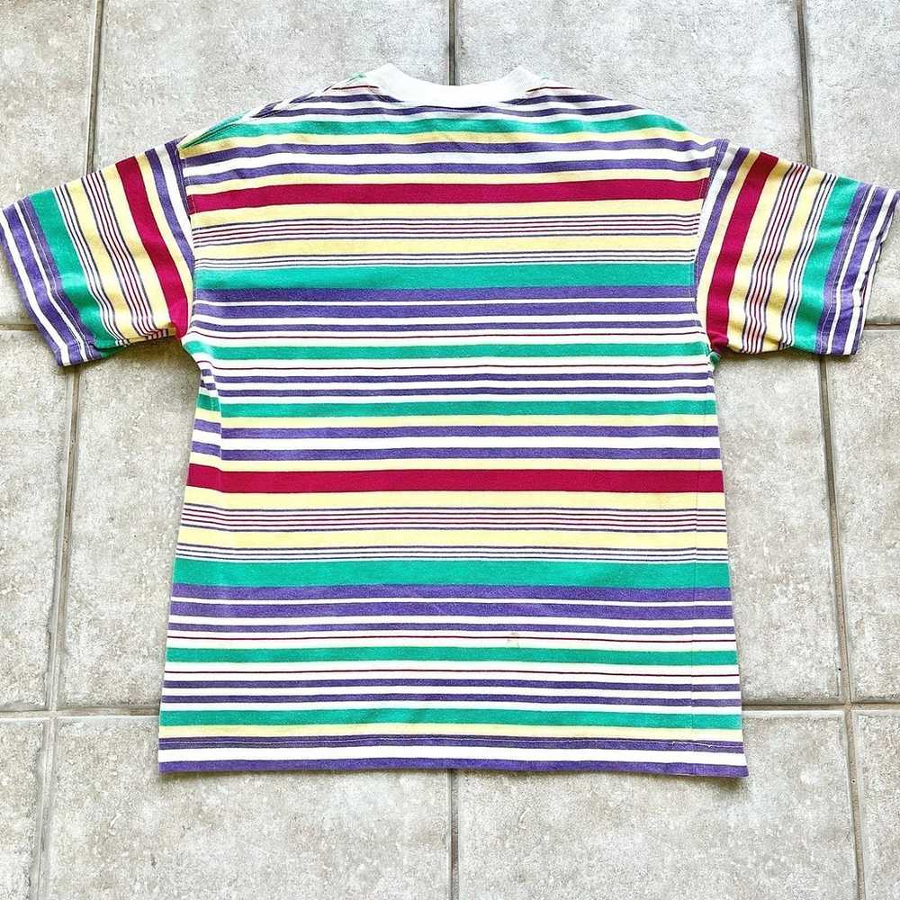Vintage GOTCHA 90s Striped Cotton Short Sleeve Sh… - image 8