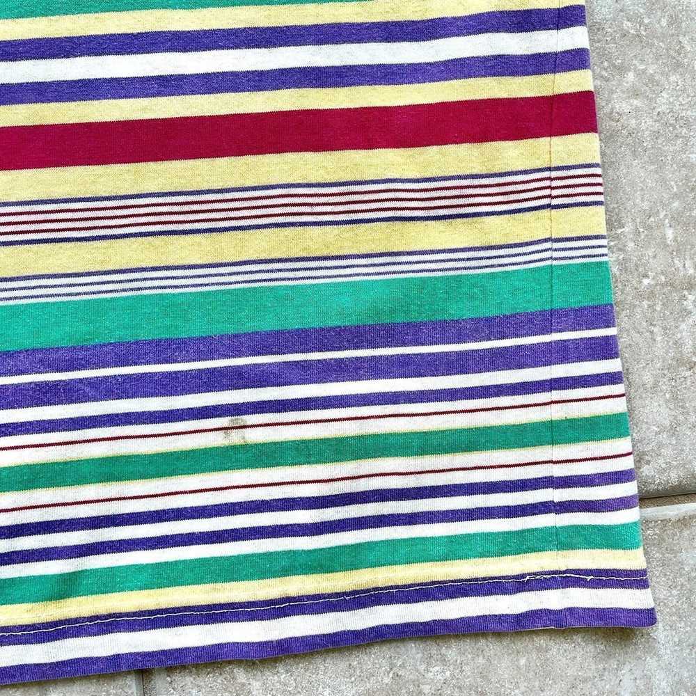 Vintage GOTCHA 90s Striped Cotton Short Sleeve Sh… - image 9
