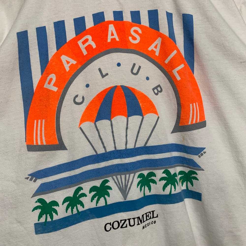 Vintage 90s Parasail Club Cozumel Mexico White Si… - image 2