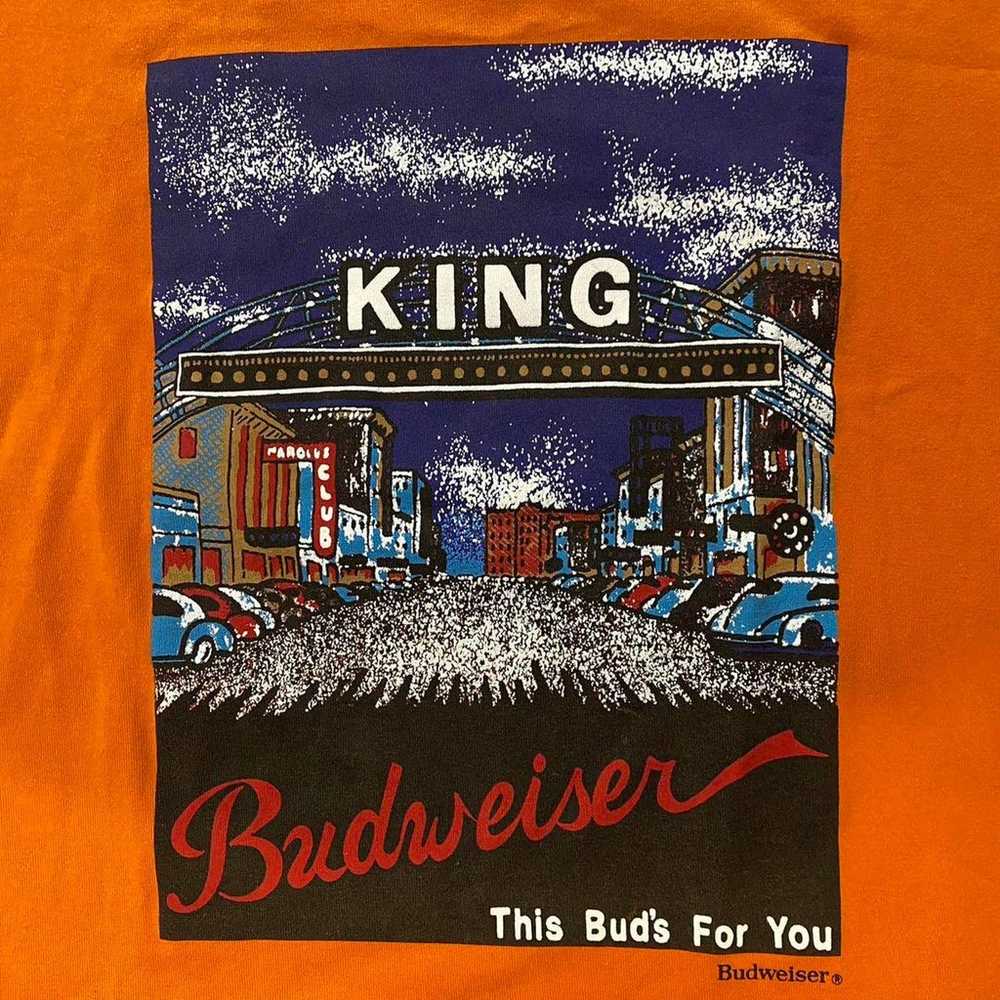 Vintage 90s Orange Budweiser T Shirt. This Buds F… - image 2