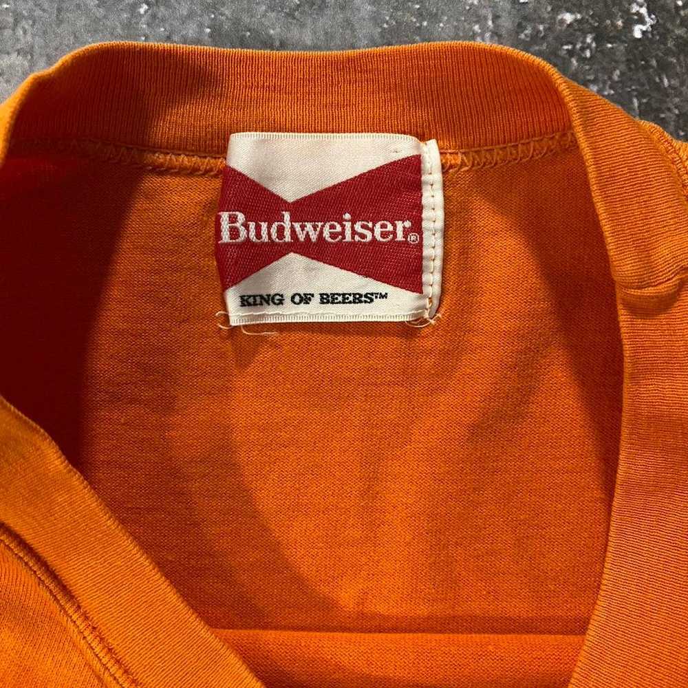 Vintage 90s Orange Budweiser T Shirt. This Buds F… - image 4
