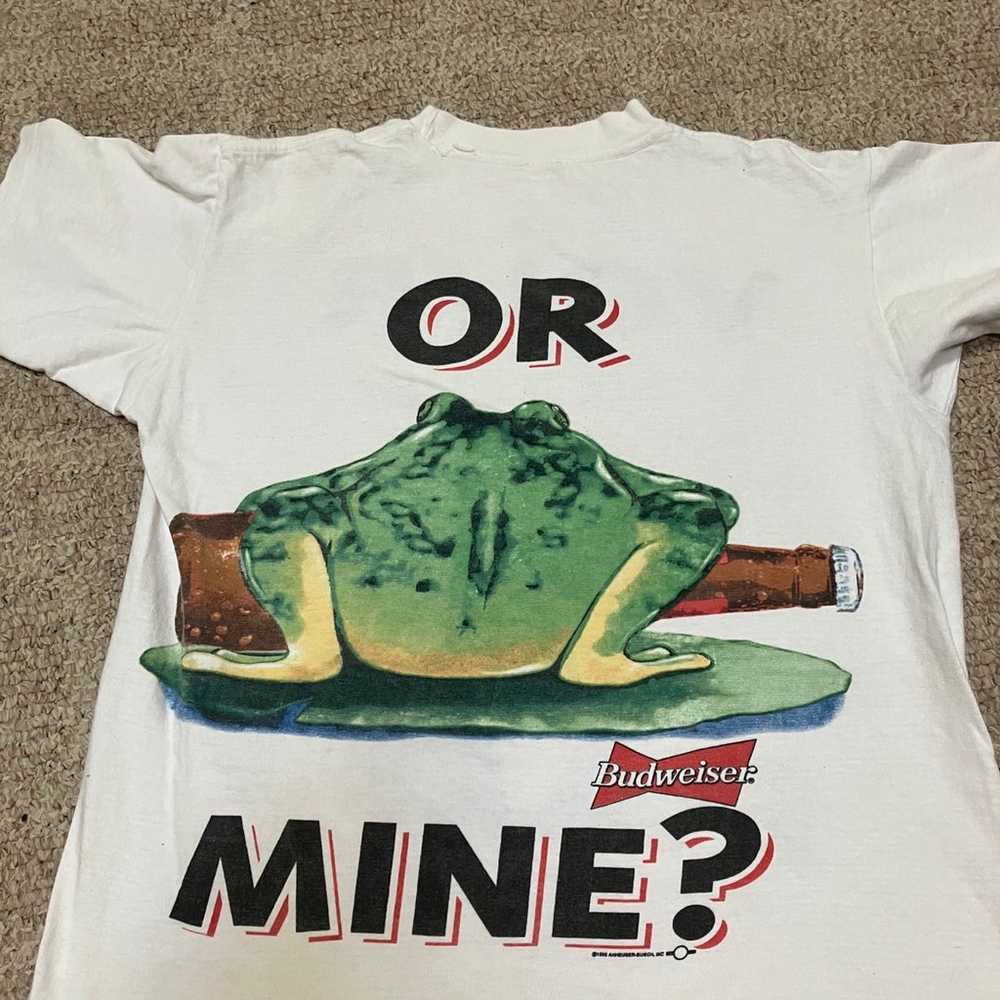 Vintage 1995 Budweiser frog tshirt - image 4