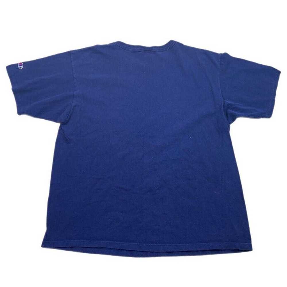 Vintage 90s Blue Champion Script Logo T Shirt Men… - image 3