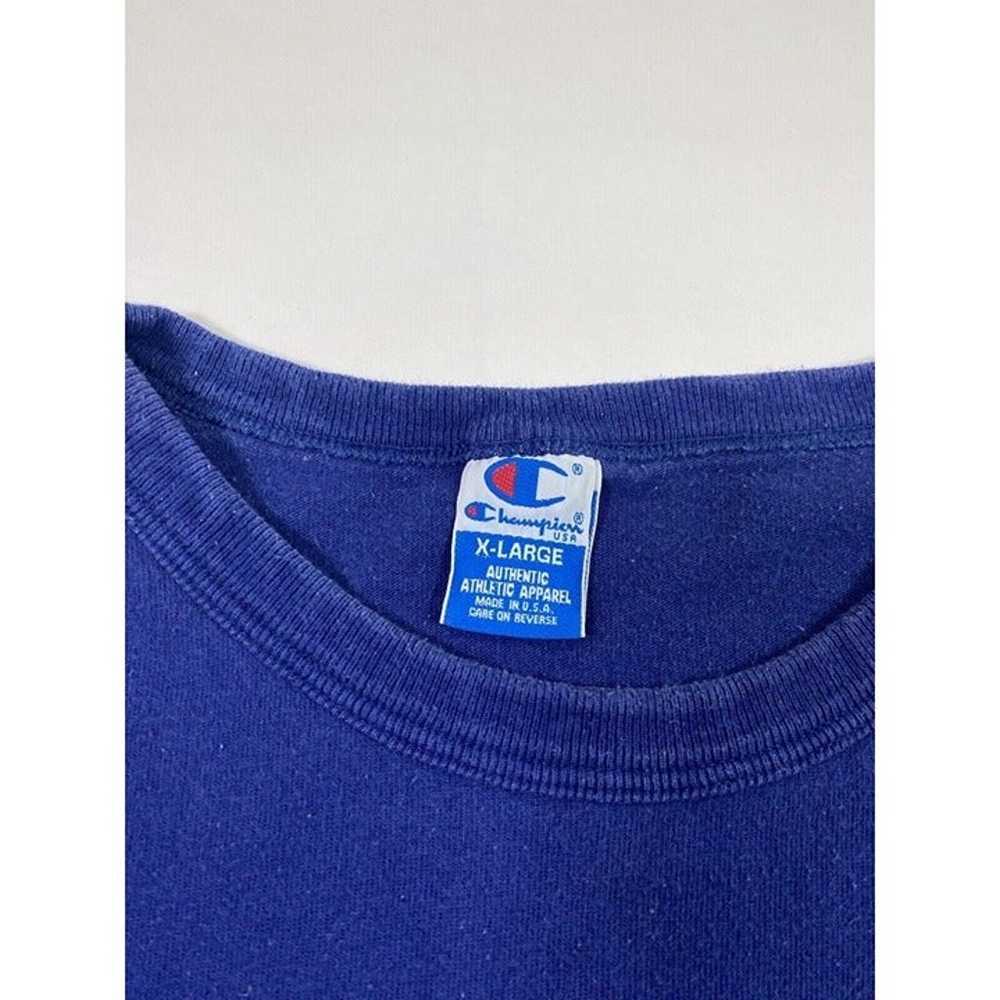 Vintage 90s Blue Champion Script Logo T Shirt Men… - image 5