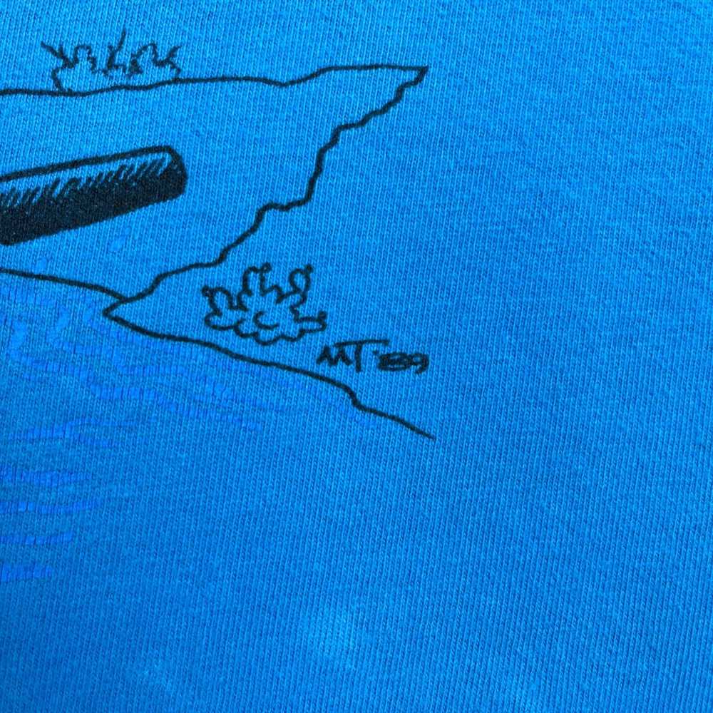 Vintage Wolf Nature T-Shirt Mens Large Blue Sante… - image 4